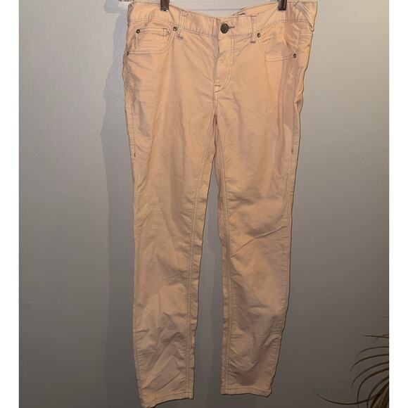 Free People; Womens Peach; Mid Rise; Skinny Ankle; Corduroy Pants; 30 - Picture 1 of 4